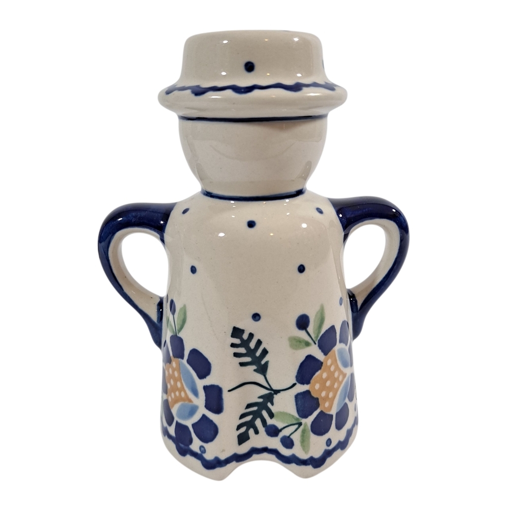 Boleslawiec Polish Pottery Woman Man  Salt & Pepper Shakers Handmade #503 - Picture 6 of 11
